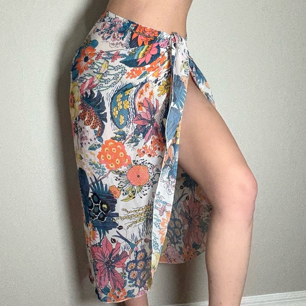 Vibrant Floral Sarong Wrap